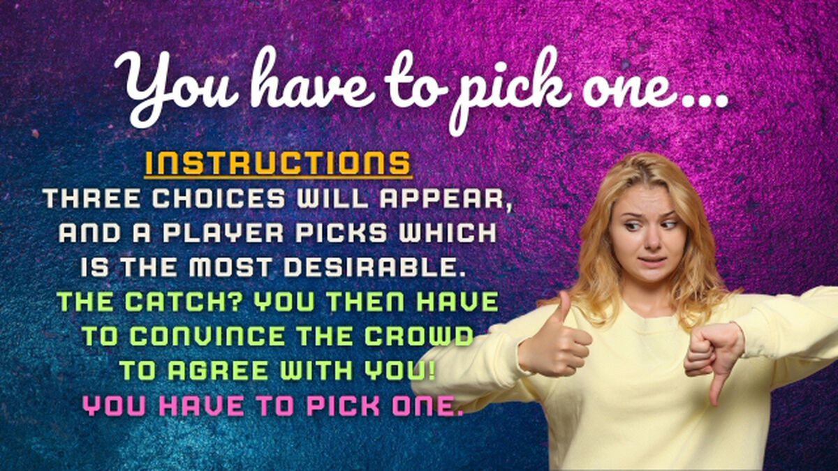 You Have To Pick One - Eat! Chat! Drive! Edition image number null
